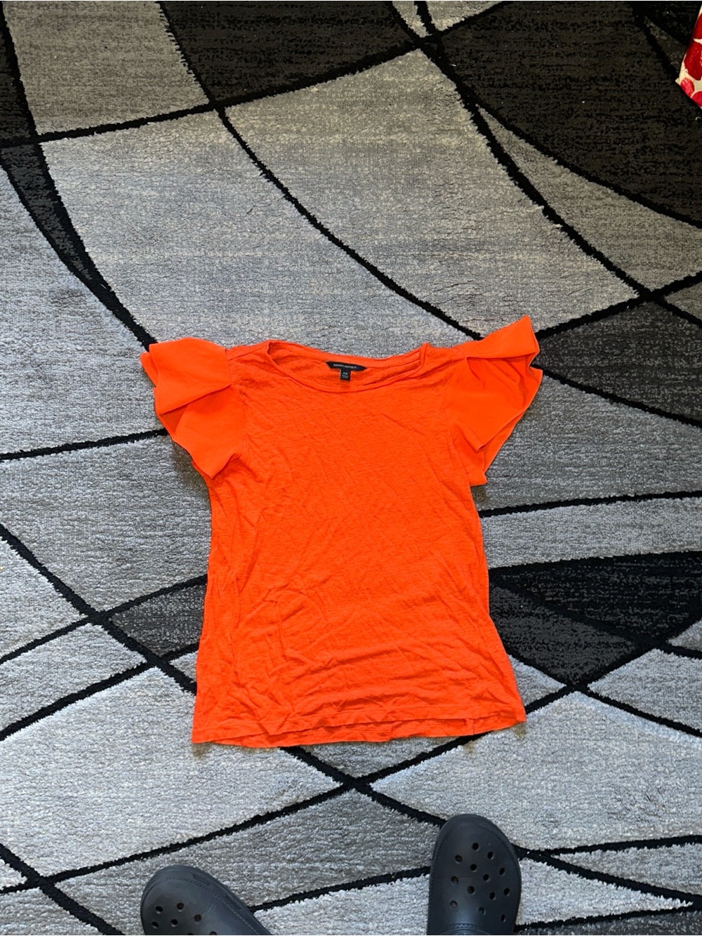 Banana Republic Bright Orange Flutter Sleeve Tee